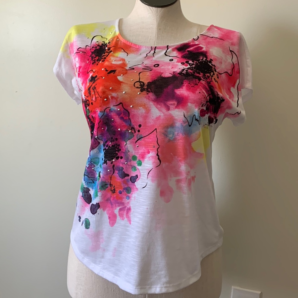 APT.9 multi color tee shirt nwot